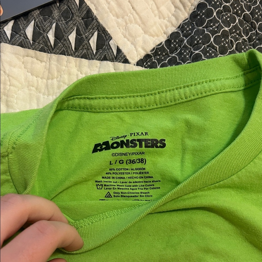 Green Monster Face T-Shirt and Hat Set Monsters Inc. Mike Wazowski Halloween Cos - Picture 2 of 4